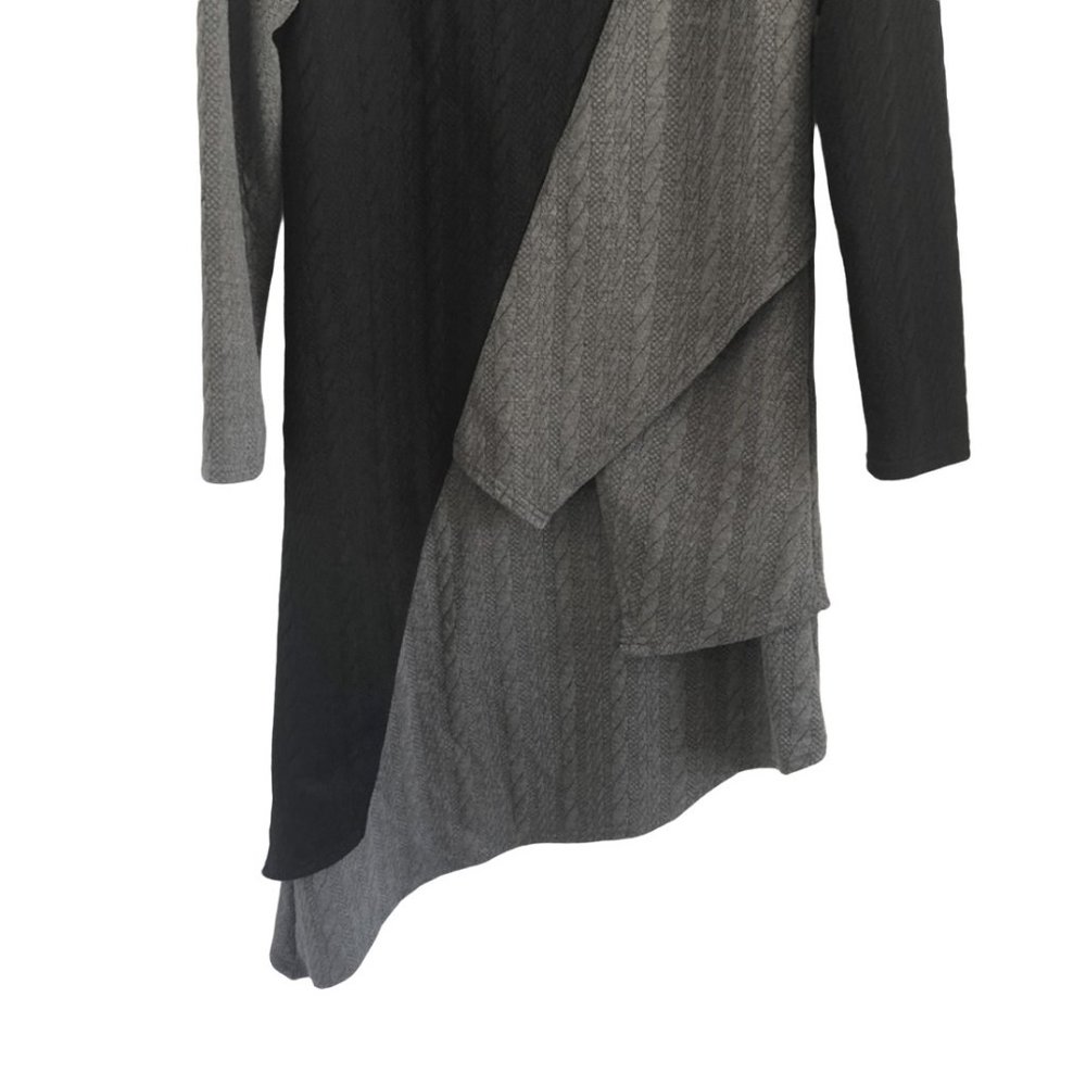 Reborn Dramatic Tiered Asymmetric Lagenlook Dress Winter Weight - Picture 5 of 7